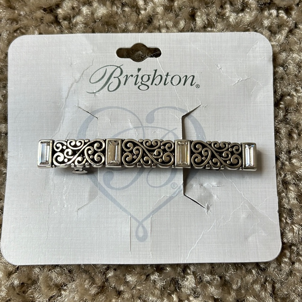 Brighton silver w crystal hair barrette
